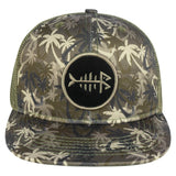 Unisex Flat Brim Trucker Cap - Palm Tree Camo - Bassdash