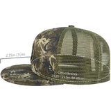 Unisex Flat Brim Trucker Cap - Palm Tree Camo3 - Bassdash