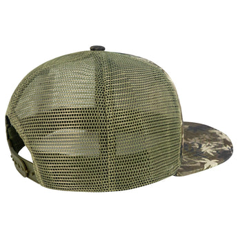 Unisex Flat Brim Trucker Cap - Palm Tree Camo4 - Bassdash