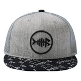 Unisex Flat Brim Trucker Cap - Heather Grey and Black2 - Bassdash