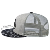 Unisex Flat Brim Trucker Cap - Heather Grey and Black3 - Bassdash