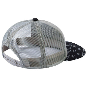 Unisex Flat Brim Trucker Cap - Heather Grey and Black4 - Bassdash