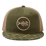 Unisex Flat Brim Trucker Cap - Army Green2 - Bassdash