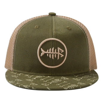 Unisex Flat Brim Trucker Cap - Army Green2 - Bassdash