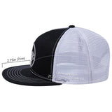 Unisex Flat Brim Trucker Cap - Black and White3 - Bassdash