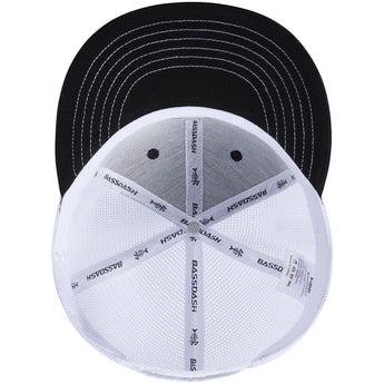 Unisex Flat Brim Trucker Cap - Black and White5 - Bassdash