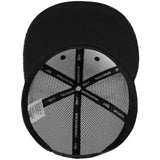 Unisex Flat Brim Trucker Cap - Black Geometry5 - Bassdash