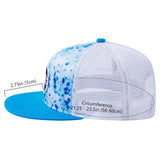 Unisex Flat Brim Trucker Cap - Blue Ink Camo3 - Bassdash