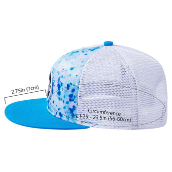 Unisex Flat Brim Trucker Cap - Blue Ink Camo3 - Bassdash
