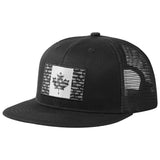 Unisex Flat Brim Trucker Cap - Black Fish Maple Flag1 - Bassdash