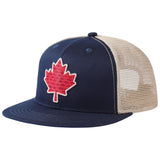 Unisex Flat Brim Trucker Cap - Dark Blue Fish Maple - Bassdash