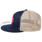 Unisex Flat Brim Trucker Cap - Dark Blue Fish Maple - Bassdash