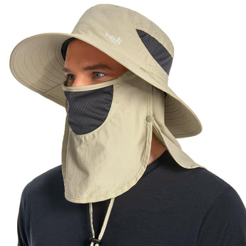 Unisex UPF 50+ Sun Hat with Face Cover & Neck Flap FH09 - Bassdash
