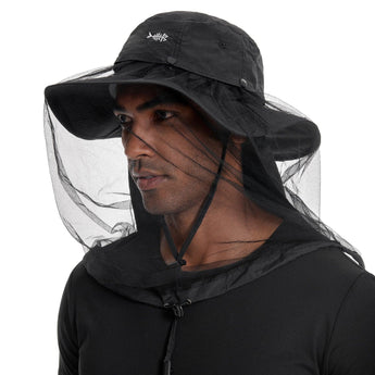 UPF 50+ Mosquito Sun Hat with Neck Flap - Bassdash