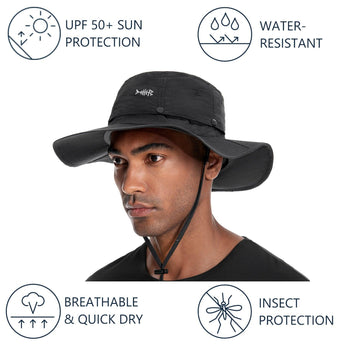 UPF 50+ Mosquito Sun Hat with Neck Flap - Bassdash
