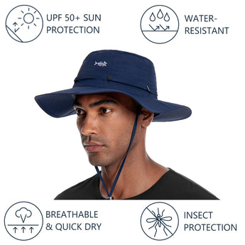 UPF 50+ Mosquito Sun Hat with Neck Flap - Bassdash