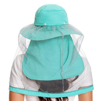 UPF 50+ Mosquito Sun Hat with Neck Flap - Bassdash