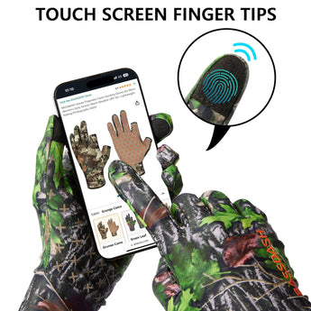 Men's Lightweight UPF 50+ Camo Hunting Gloves HG05 - Bassdash