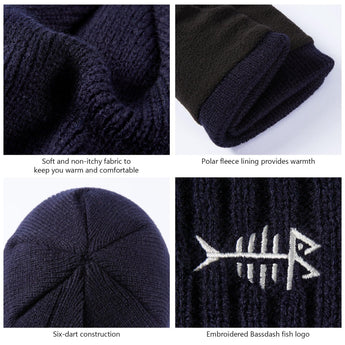 Fleece Lining Winter Knit Beanie - Bassdash
