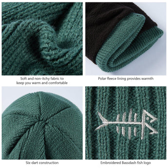 Fleece Lining Winter Knit Beanie - Bassdash