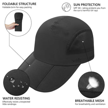 Unisex Folding Baseball Caps - Bassdash