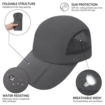 Unisex Folding Baseball Caps - Bassdash