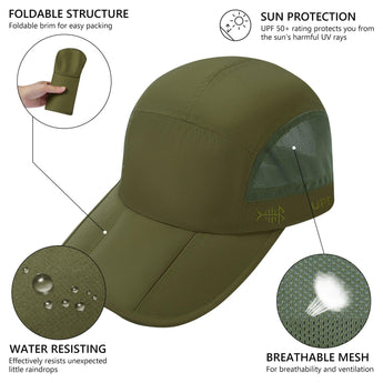 Unisex Folding Baseball Caps - Bassdash