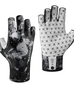 3/4 Finger UPF 50+ Sun Gloves Fishing Gloves - Bassdash