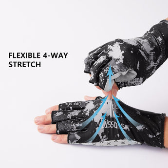 3/4 Finger UPF 50+ Sun Gloves Fishing Gloves - Bassdash