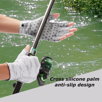 3/4 Finger UPF 50+ Sun Gloves Fishing Gloves - Bassdash