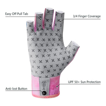 3/4 Finger UPF 50+ Sun Gloves Fishing Gloves - Bassdash