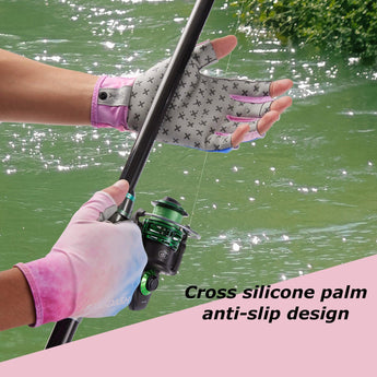 3/4 Finger UPF 50+ Sun Gloves Fishing Gloves - Bassdash