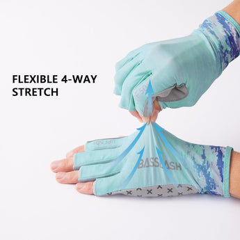 3/4 Finger UPF 50+ Sun Gloves Fishing Gloves - Bassdash
