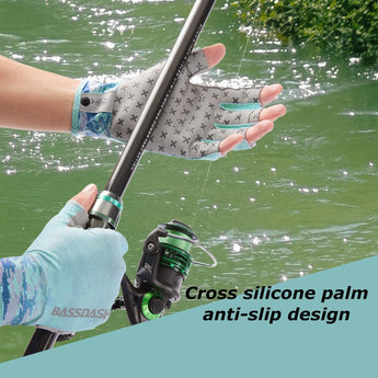 3/4 Finger UPF 50+ Sun Gloves Fishing Gloves - Bassdash