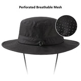 UPF 50+ Bucket Hat with Laser Perforated Mesh - Bassdash