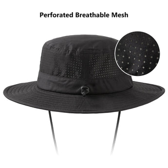 UPF 50+ Bucket Hat with Laser Perforated Mesh - Bassdash