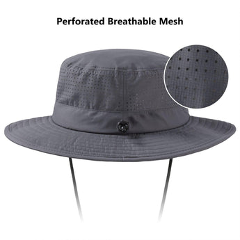 UPF 50+ Bucket Hat with Laser Perforated Mesh - Bassdash
