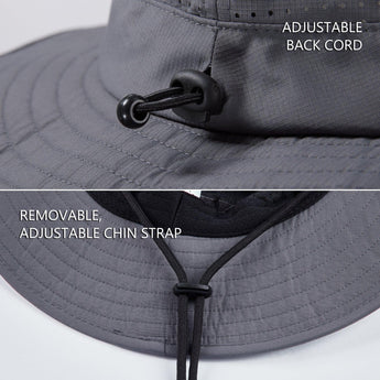 UPF 50+ Bucket Hat with Laser Perforated Mesh - Bassdash