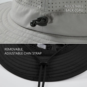UPF 50+ Bucket Hat with Laser Perforated Mesh - Bassdash