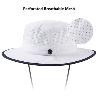 UPF 50+ Bucket Hat with Laser Perforated Mesh - Bassdash