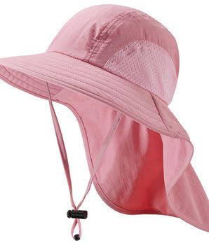Kids' UPF 50+ Wide Brim Sun Hat with Neck Flap - Bassdash