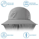 Kids' UPF 50+ Wide Brim Sun Hat with Neck Flap - Bassdash