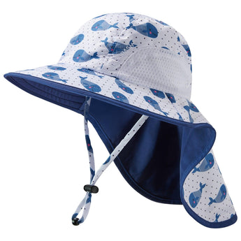 Kids' UPF 50+ Wide Brim Sun Hat with Neck Flap - Bassdash