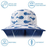 Kids' UPF 50+ Wide Brim Sun Hat with Neck Flap - Bassdash