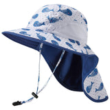 Kids' UPF 50+ Wide Brim Sun Hat with Neck Flap - Bassdash