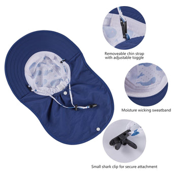 Kids' UPF 50+ Wide Brim Sun Hat with Neck Flap - Bassdash