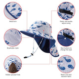 Kids' UPF 50+ Wide Brim Sun Hat with Neck Flap - Bassdash