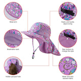 Kids' UPF 50+ Wide Brim Sun Hat with Neck Flap - Bassdash