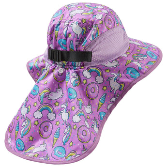 Kids' UPF 50+ Wide Brim Sun Hat with Neck Flap - Bassdash
