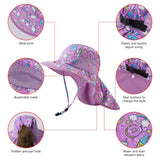Kids' UPF 50+ Wide Brim Sun Hat with Neck Flap - Bassdash